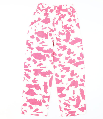 Shekou Women's Pink Animal Print Jeans, Size S