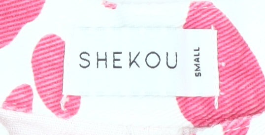 Shekou Women's Pink Animal Print Jeans, Size S