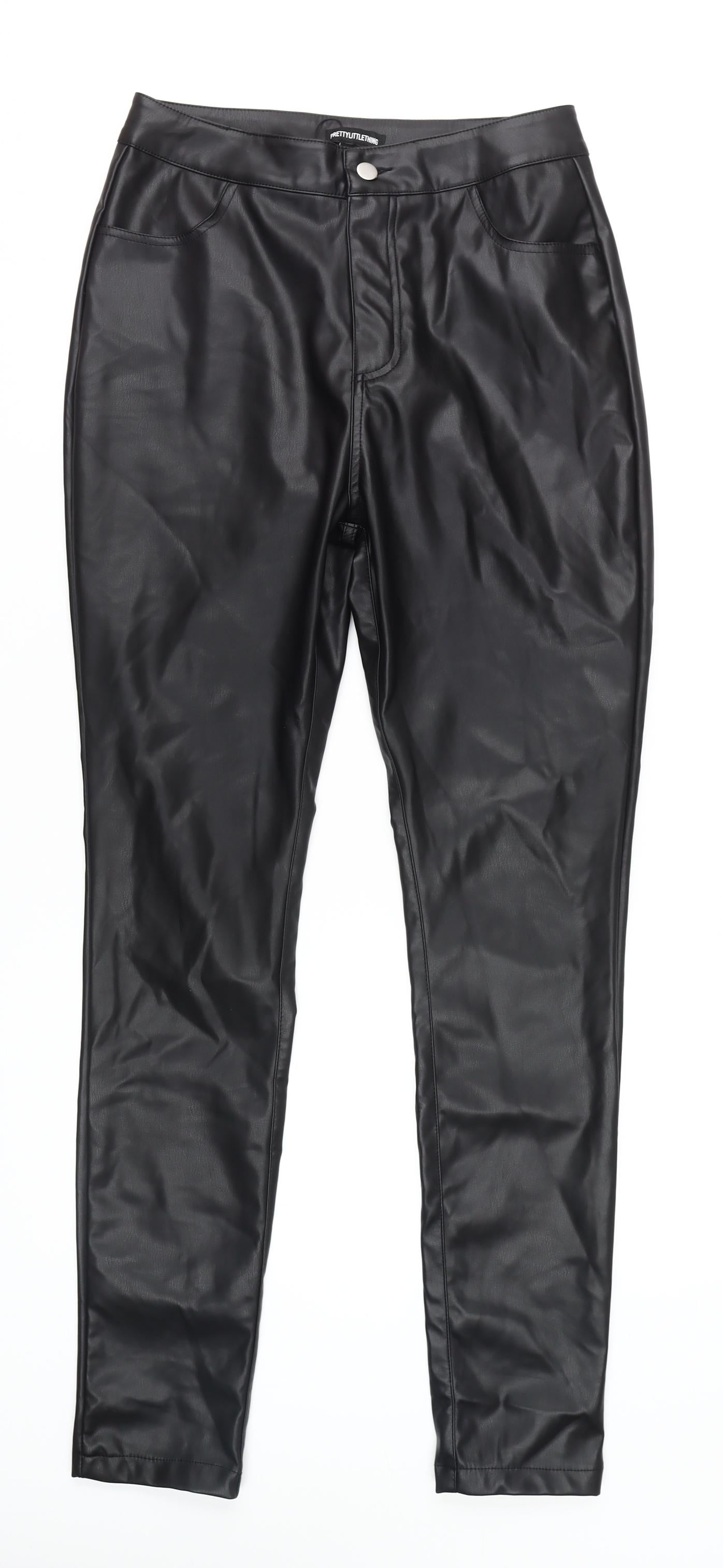 Womens UK Size 10 PRETTYLITTLETHING   Black Trousers