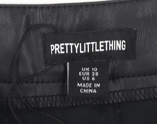 Womens UK Size 10 PRETTYLITTLETHING   Black Trousers