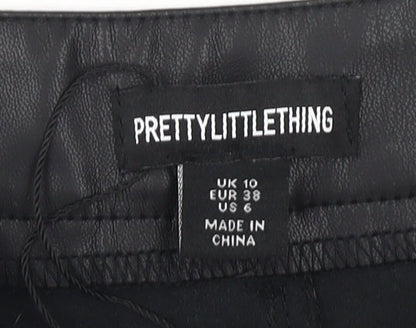 Womens UK Size 10 PRETTYLITTLETHING   Black Trousers