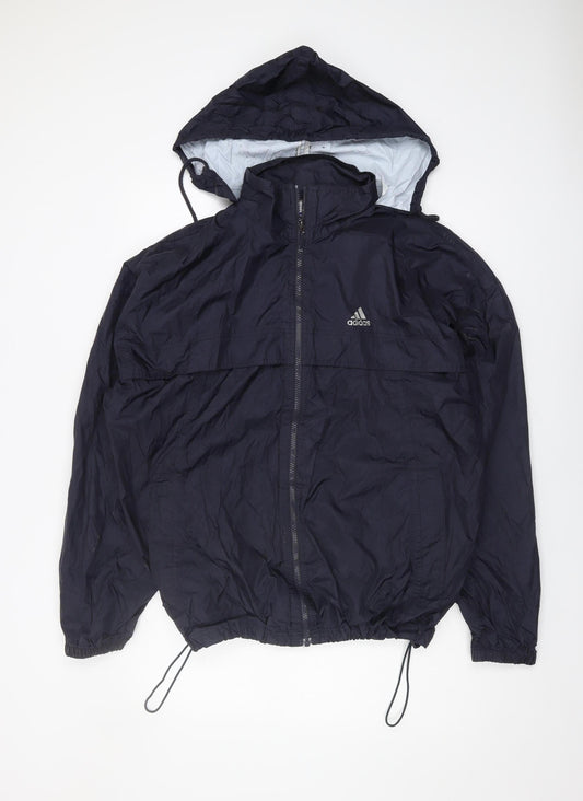 Adidas Men's Black Windbreaker Jacket, Medium