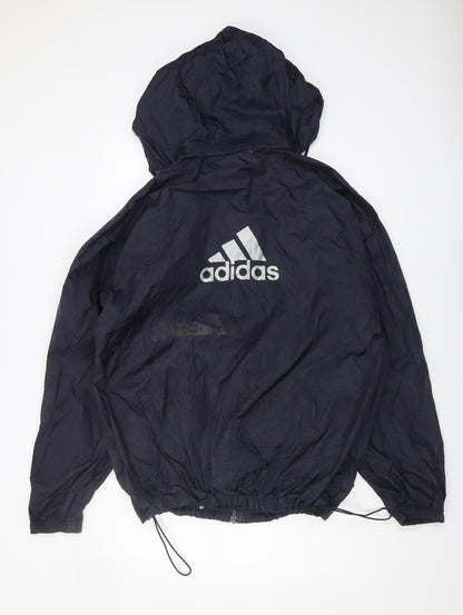 Adidas Men's Black Windbreaker Jacket, Medium