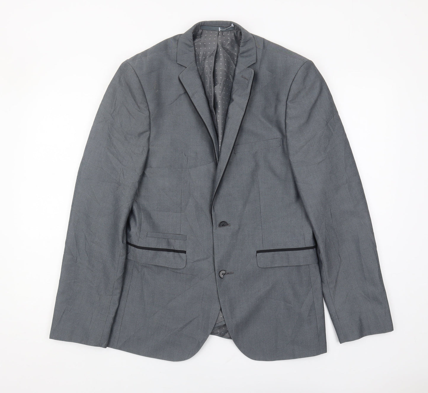 Mens UK Size 38 Burton Regular Grey Suit Jacket