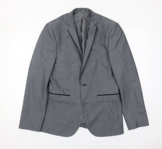 Mens UK Size 38 Burton Regular Grey Suit Jacket