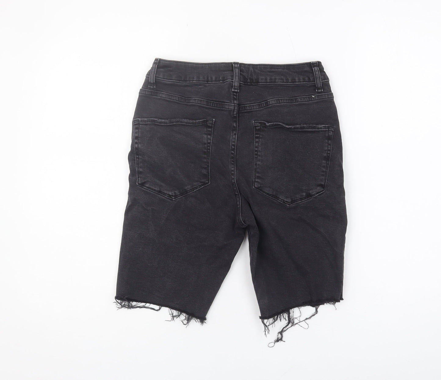 ASOS Men's Black Denim Distressed Shorts, Size 28, Slim Fit