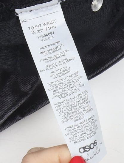 ASOS Men's Black Denim Distressed Shorts, Size 28, Slim Fit