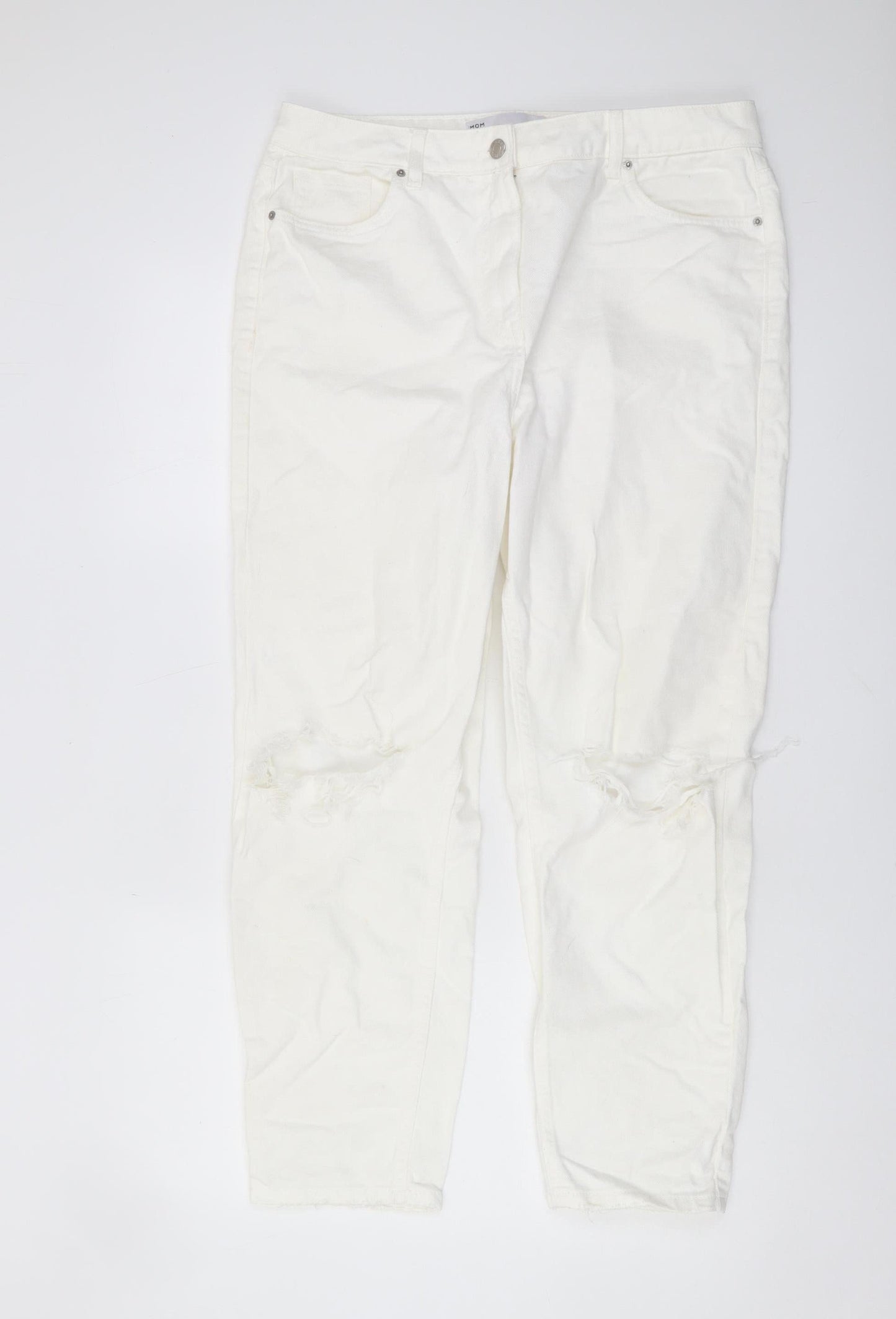 Next Women's White Distressed Jeans Size 14