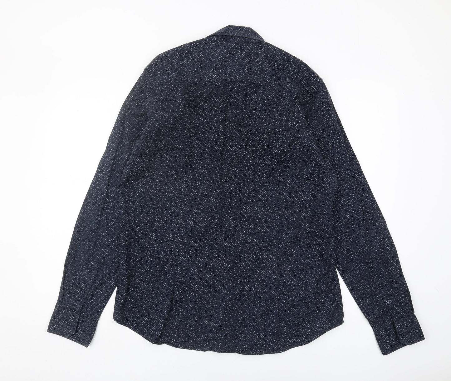 Outrage London Blue Geometric Long Sleeve Shirt L