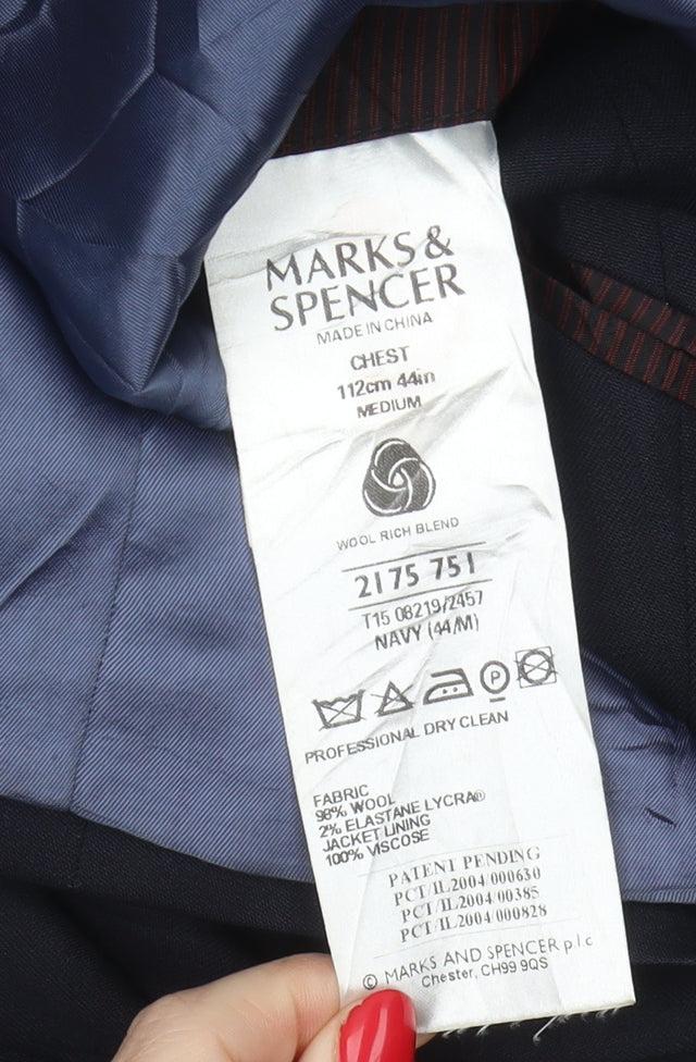 Mens UK Size 44 Marks and Spencer Regular Blue Suit Jacket