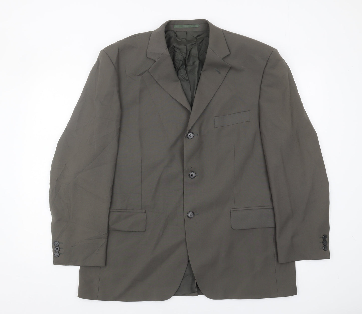 Mens UK Size 42 Pinstripe Regular Grey Suit Jacket