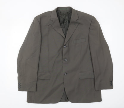 Mens UK Size 42 Pinstripe Regular Grey Suit Jacket