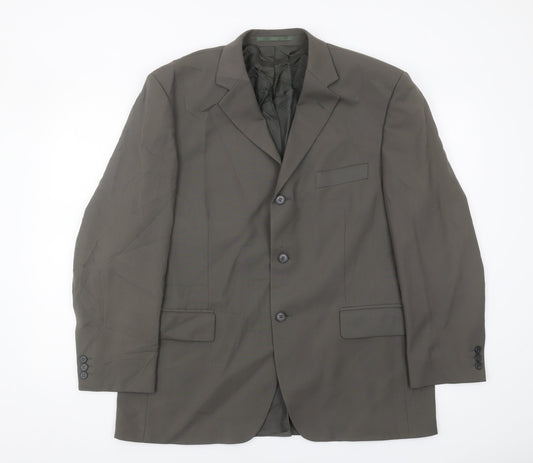 Mens UK Size 42 Pinstripe Regular Grey Suit Jacket