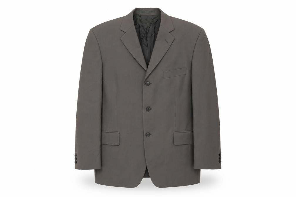 Mens UK Size 42 Pinstripe Regular Grey Suit Jacket