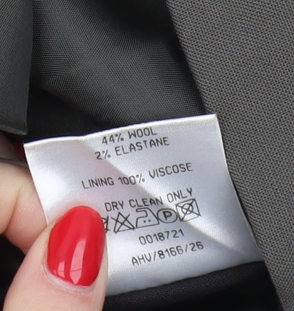 Mens UK Size 42 Pinstripe Regular Grey Suit Jacket