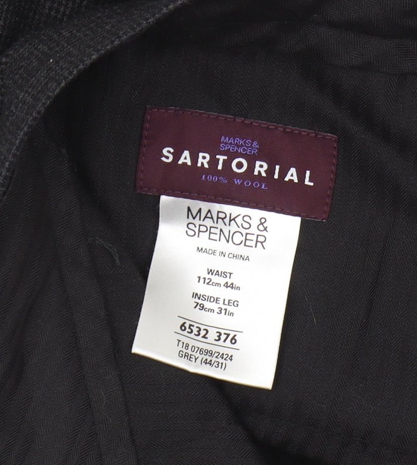 Marks and Spencer Grey Wool Dress Pants 44 in Men's