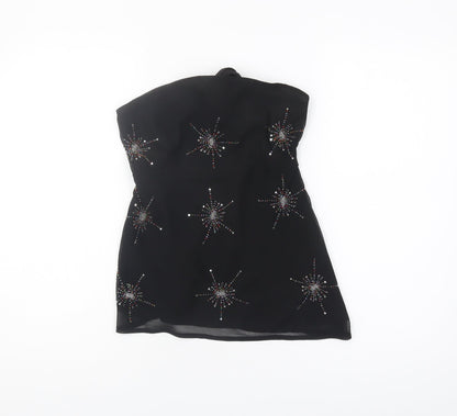 Influence Women Black Strapless Top with Studded Accents
