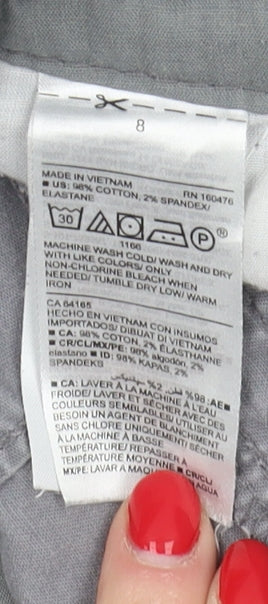 Old Navy Women's Grey Chino Shorts, Size 8, Mid-Rise