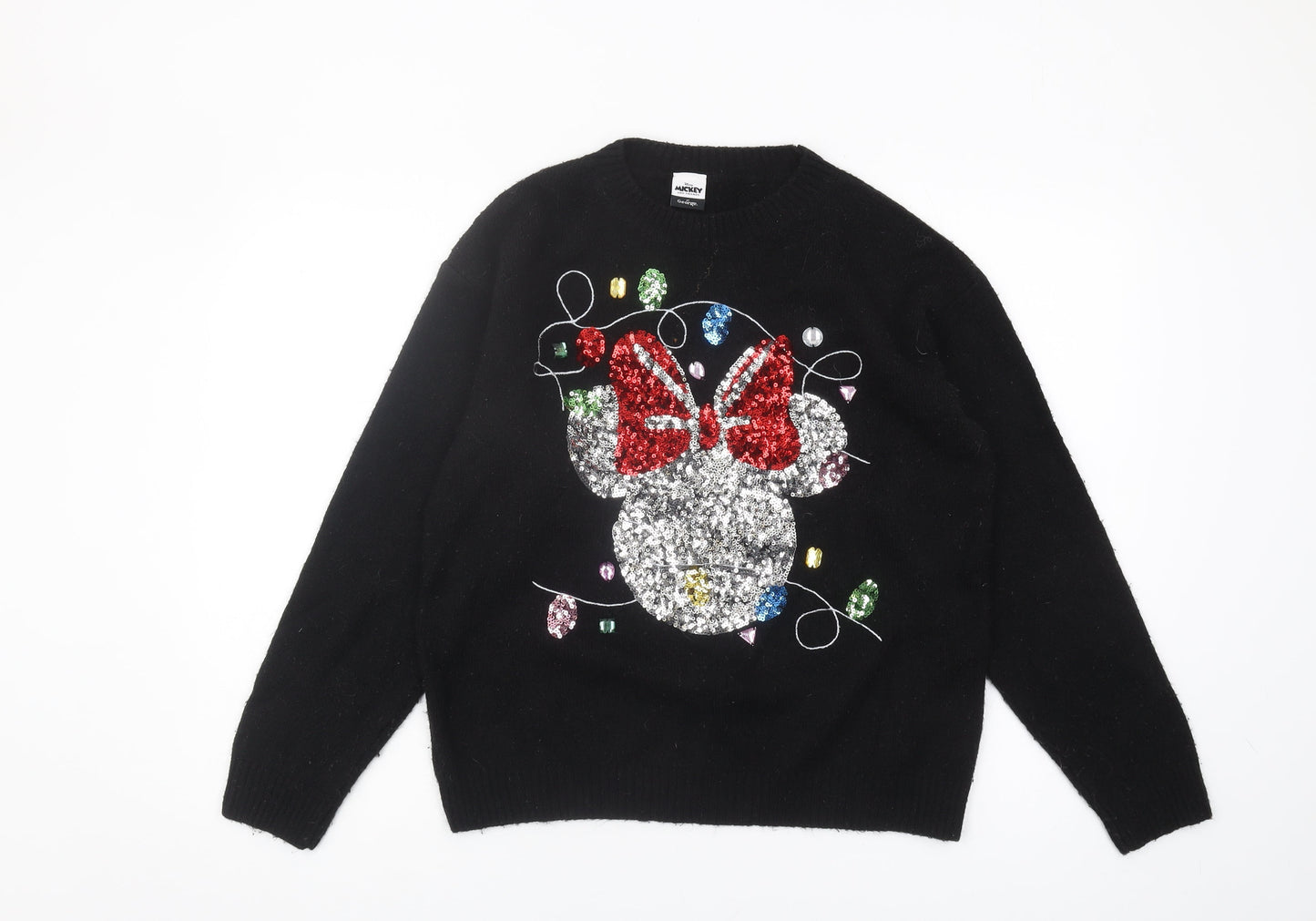 George Women's Black Sequin Pullover Jumper M