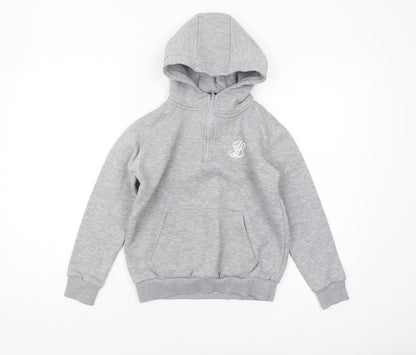 Illusive London Boys Grey Pullover Hoodie, Size 11-12