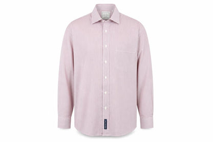 Savoy Taylors Guild Men's Red Striped Button-Up Shirt