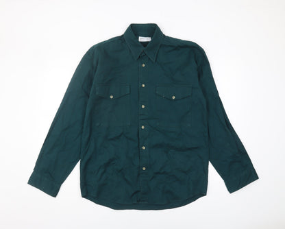 BHS Men's Green Medium Button-Up Casual Shirt