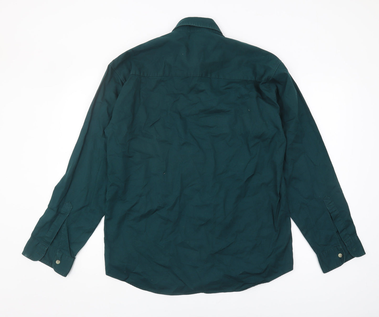 BHS Men's Green Medium Button-Up Casual Shirt