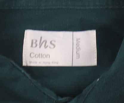 BHS Men's Green Medium Button-Up Casual Shirt