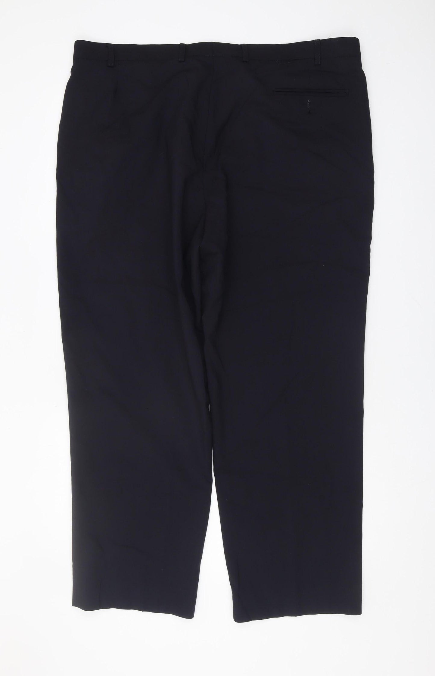 Marks and Spencer Men's Navy Wool Blend Trousers Size 42/29