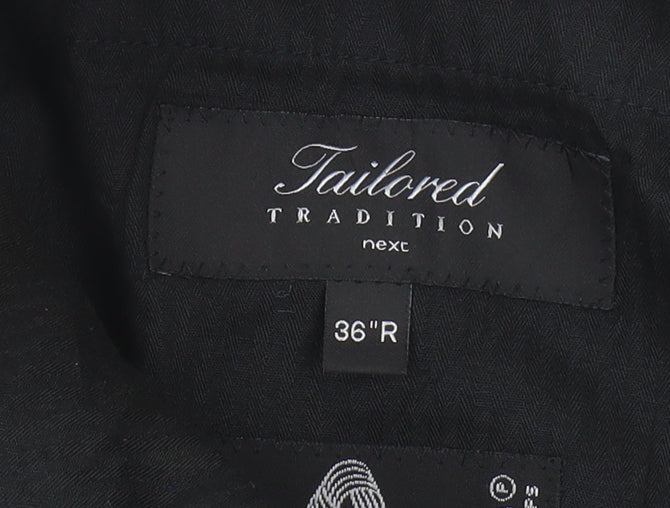 Next Men's Grey Wool Trousers 36R Tailored Classic