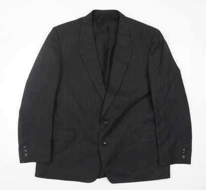 Three Shires Men's Black 46 Blazer, Formal, Striped