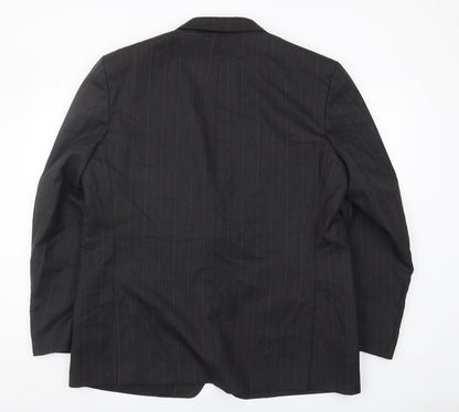 Three Shires Men's Black 46 Blazer, Formal, Striped