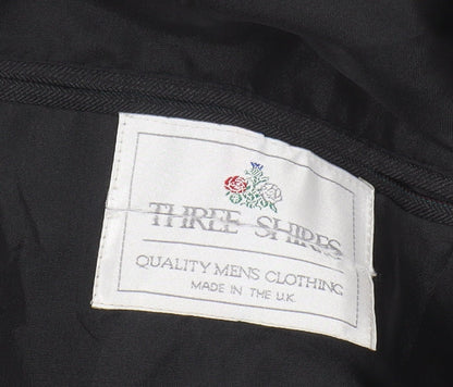 Three Shires Men's Black 46 Blazer, Formal, Striped