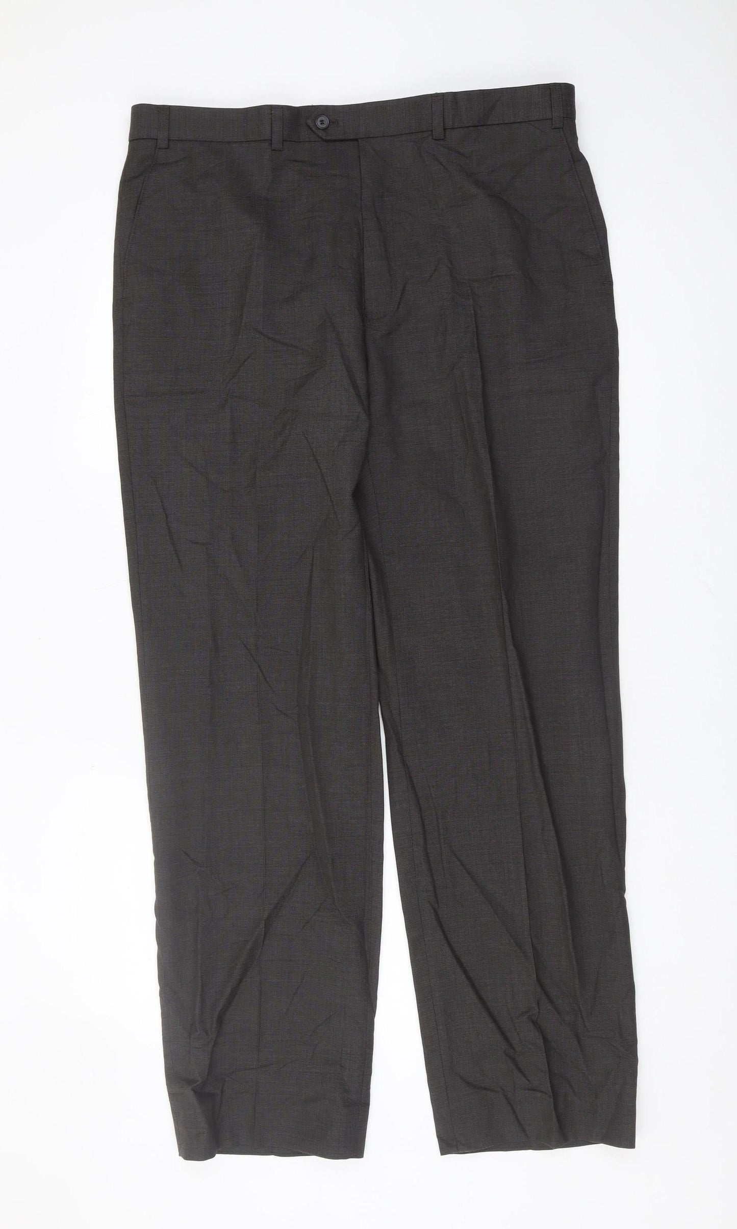 Marks and Spencer Men's Black Wool Trousers - 38