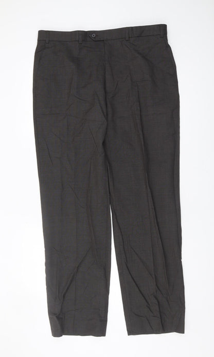 Marks and Spencer Men's Black Wool Trousers - 38