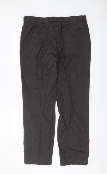 Marks and Spencer Men's Black Wool Trousers - 38