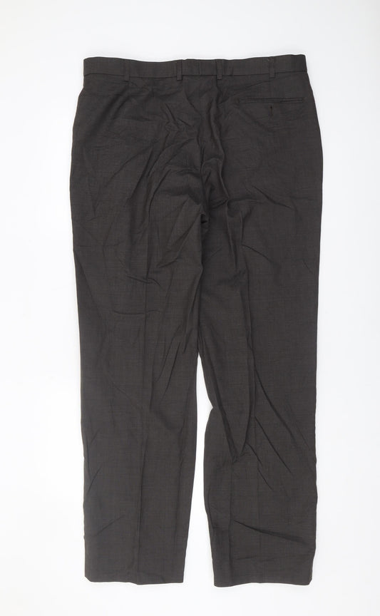 Marks and Spencer Men's Black Wool Trousers - 38