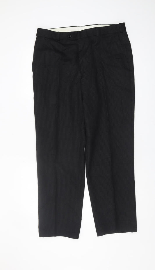 Debenhams Men's Black Wool Trousers, 36 Regular Fit