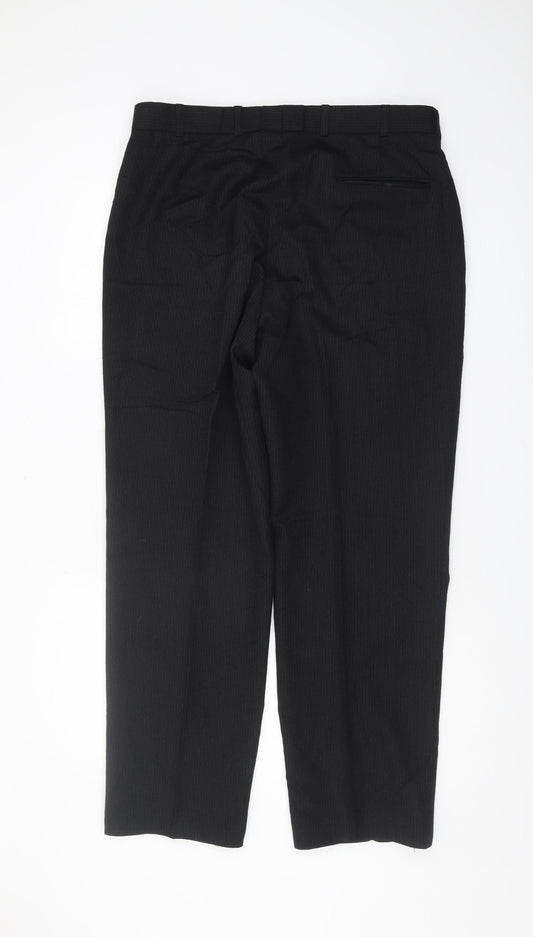 Debenhams Men's Black Wool Trousers, 36 Regular Fit