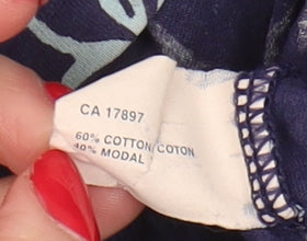 GAP Women's Blue Floral T-Shirt M Scoop Neck