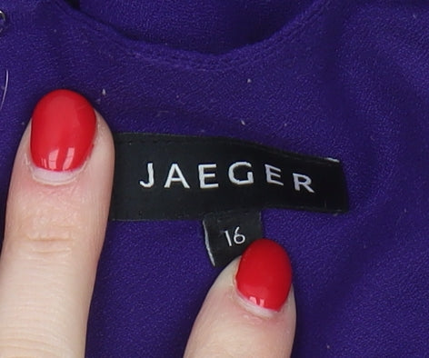 Jaeger Women's Purple Sleeveless Top UK 16