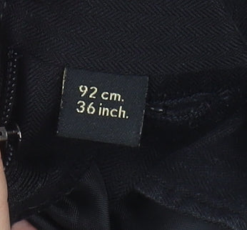 Van Heusen Men's Black Dress Pants 36in Wool Formal