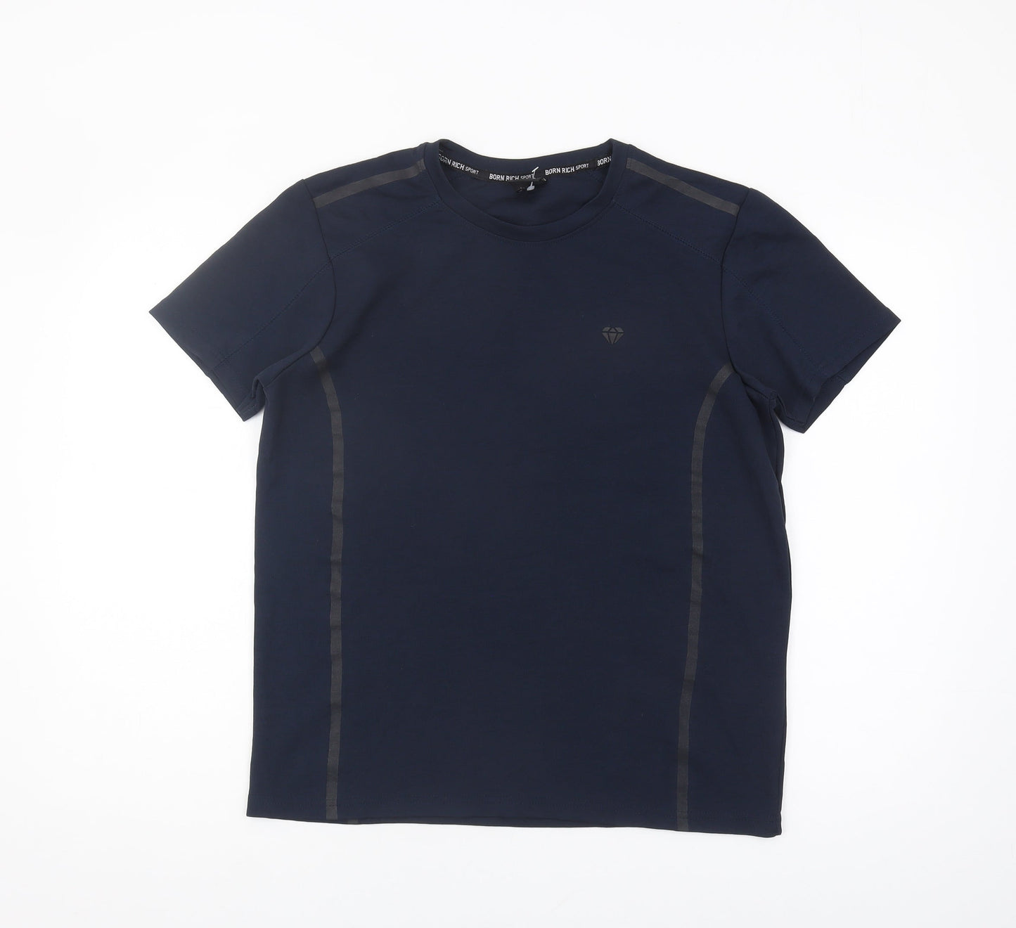 Born Rich Men's Blue Slim Fit Gym T-Shirt M