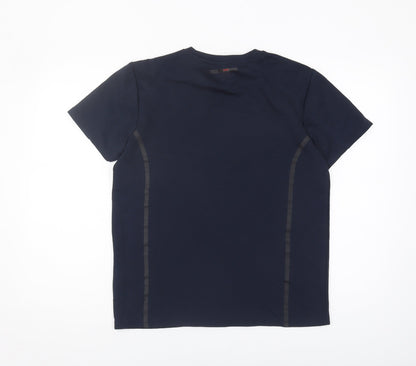 Born Rich Men's Blue Slim Fit Gym T-Shirt M