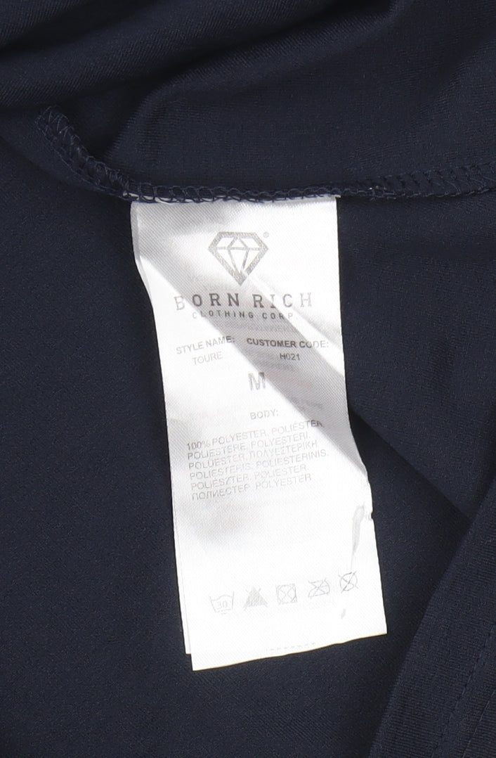Born Rich Men's Blue Slim Fit Gym T-Shirt M