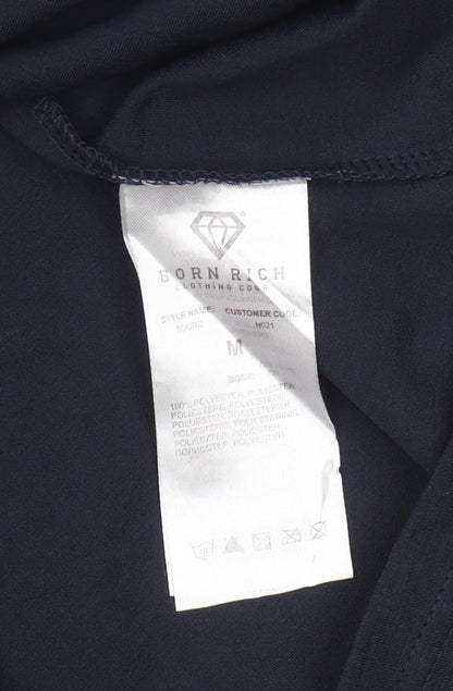 Born Rich Men's Blue Slim Fit Gym T-Shirt M