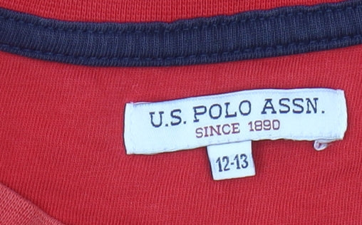 U.S. Polo Assn. Boys Red T-Shirt 12-13 Years Logo Casual