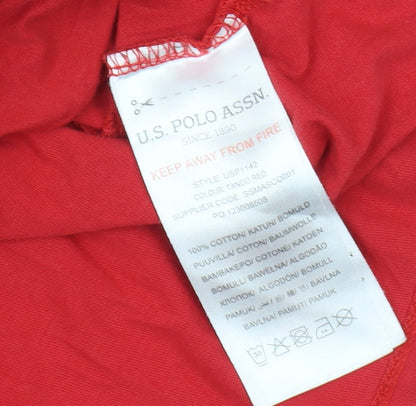 U.S. Polo Assn. Boys Red T-Shirt 12-13 Years Logo Casual