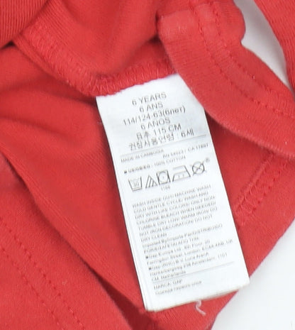 Gap Boys Red Cars Long Sleeve T-Shirt 6 Years