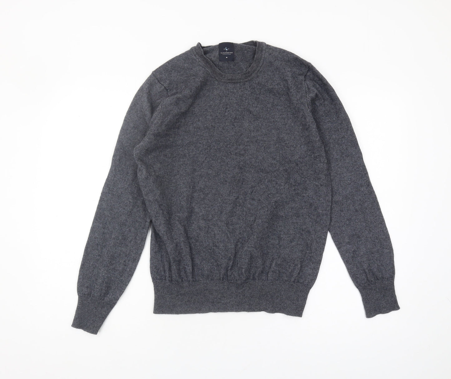 Tailorbyrd Men's Grey Pullover Jumper, Size M, Wool Blend